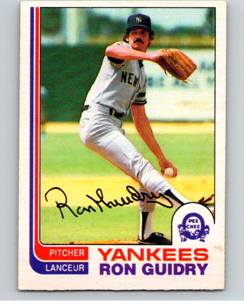1982 O-Pee-Chee Baseball #9 Ron Guidry  New York Yankees  V66393 Image 1