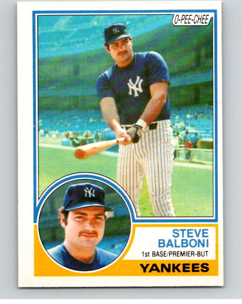 1983 O-Pee-Chee Baseball #8 Steve Balboni  New York Yankees  V66446 Image 1