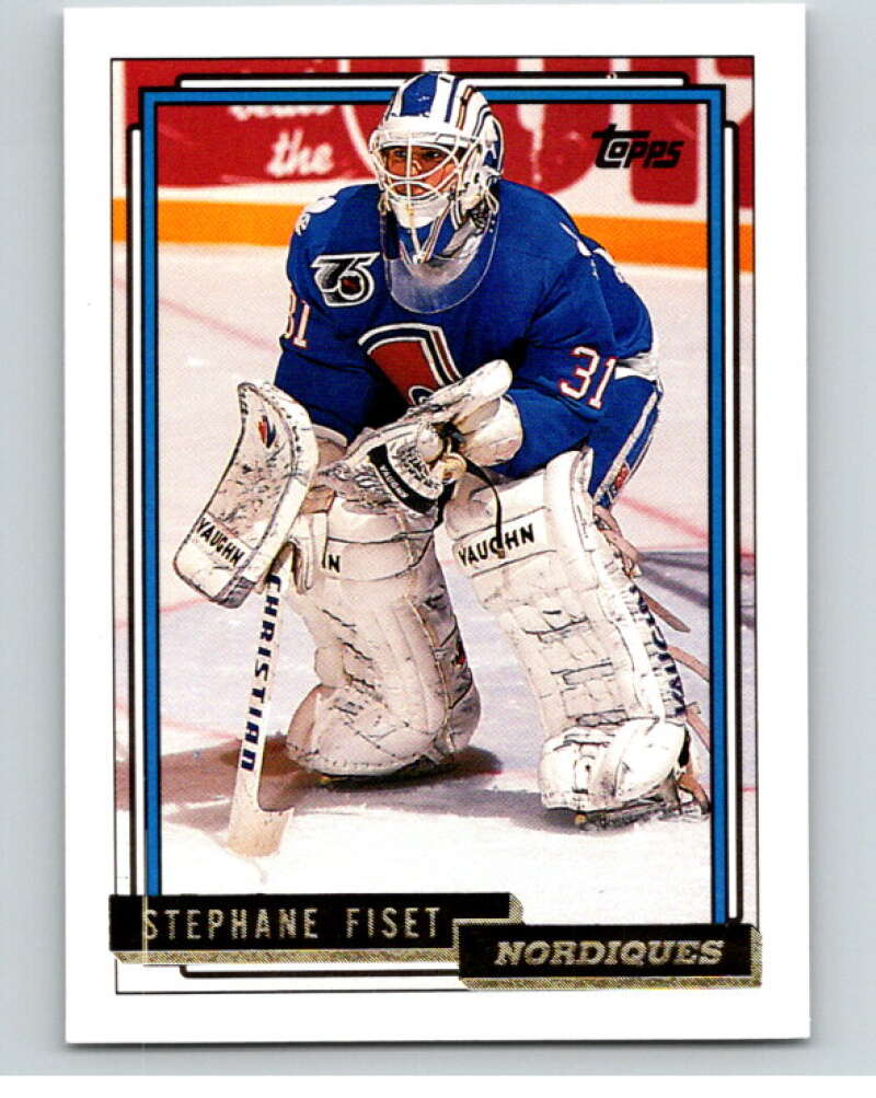 1992-93 Topps Gold #285G Stephane Fiset  Quebec Nordiques  V66605 Image 1