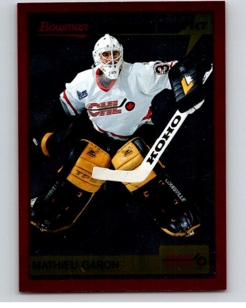 1995-96 Bowman Draft Prospects #P14 Mathieu Garon   V66689 Image 1