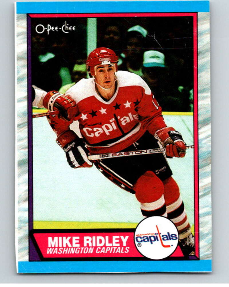 1989-90 O-Pee-Chee Box Bottoms #B Mike Ridley  Washington Capitals  V66693 Image 1