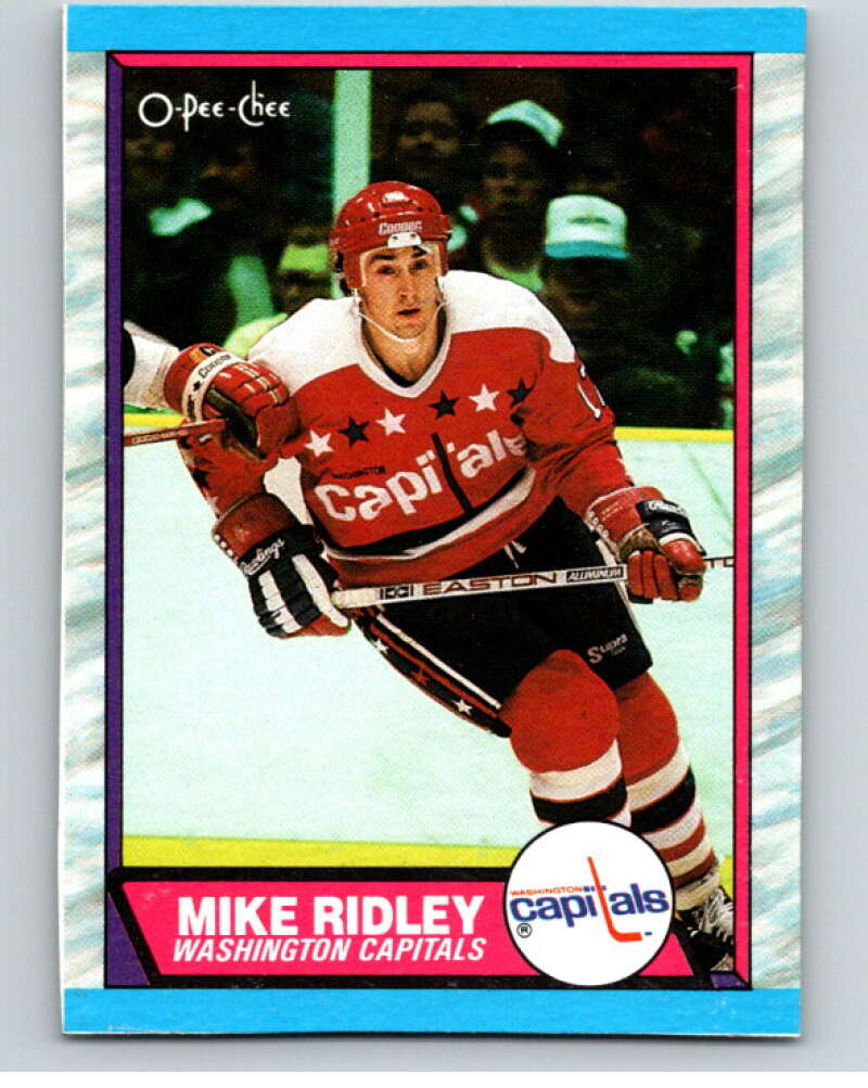 1989-90 O-Pee-Chee Box Bottoms #B Mike Ridley  Washington Capitals  V66694 Image 1