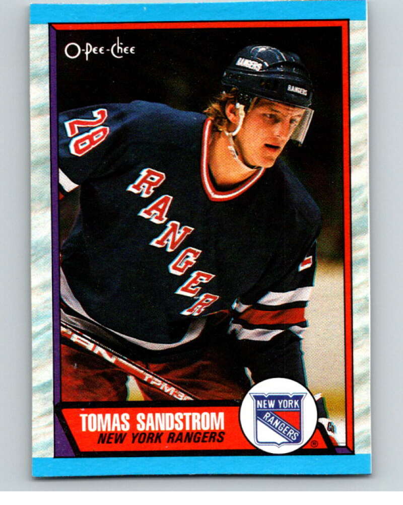 1989-90 O-Pee-Chee Box Bottoms #C Tomas Sandstrom Rangers  V66696 Image 1