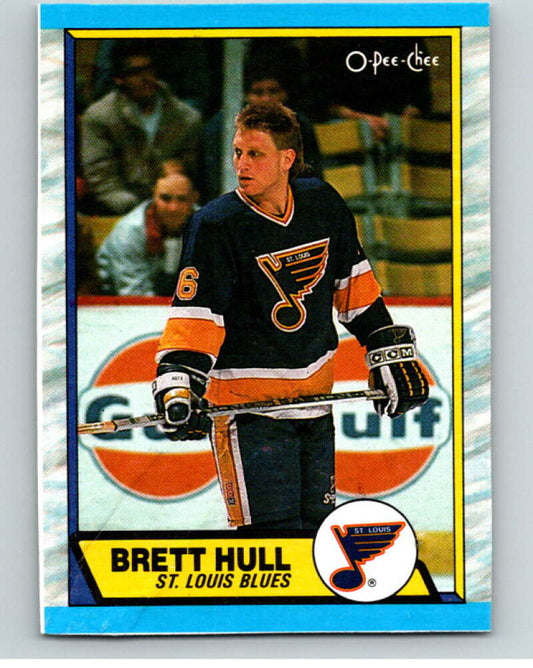 1989-90 O-Pee-Chee Box Bottoms #F Brett Hull  St. Louis Blues  V66699 Image 1