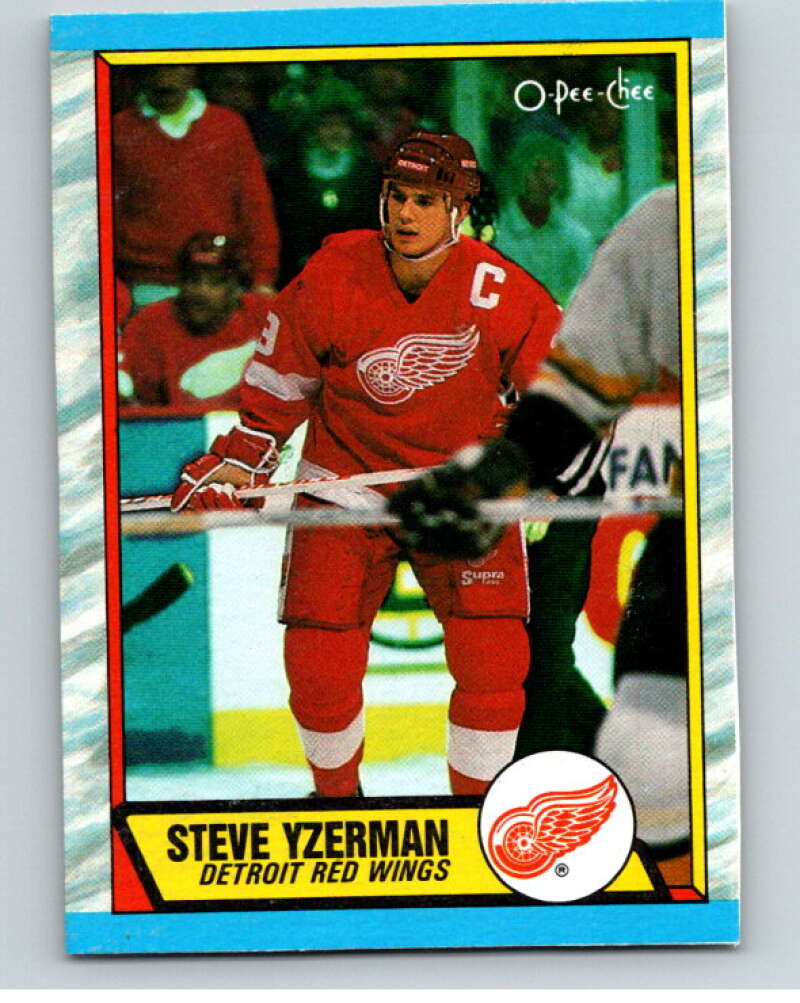 1989-90 O-Pee-Chee Box Bottoms #L Steve Yzerman Red Wings  V66705 Image 1