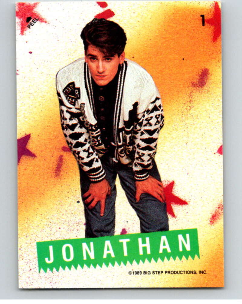 1989 New Kids on the Block Series One Stickers #1 Jonathan V66730 Image 1