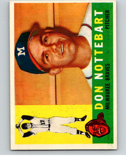 1960 Topps #351 Don Nottebart  RC Rookie Milwaukee Braves  V66908 Image 1