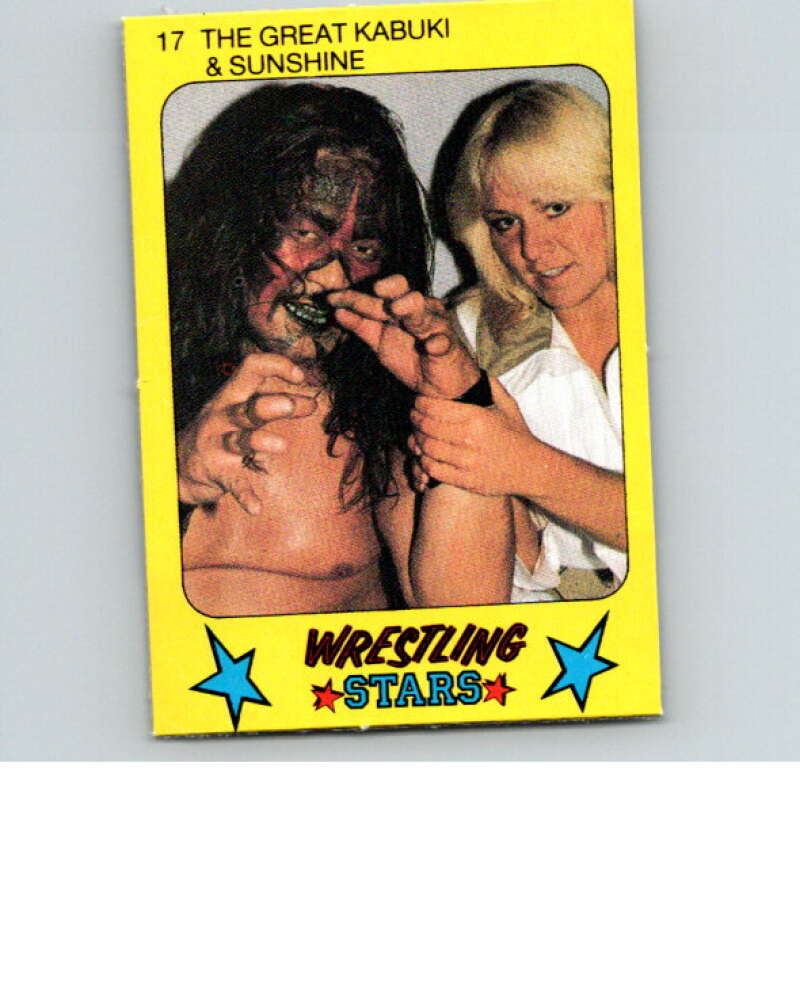 1986 Monty Gum Wrestling Stars #17 Great Kabuki/Sunshine   V66963 Image 1