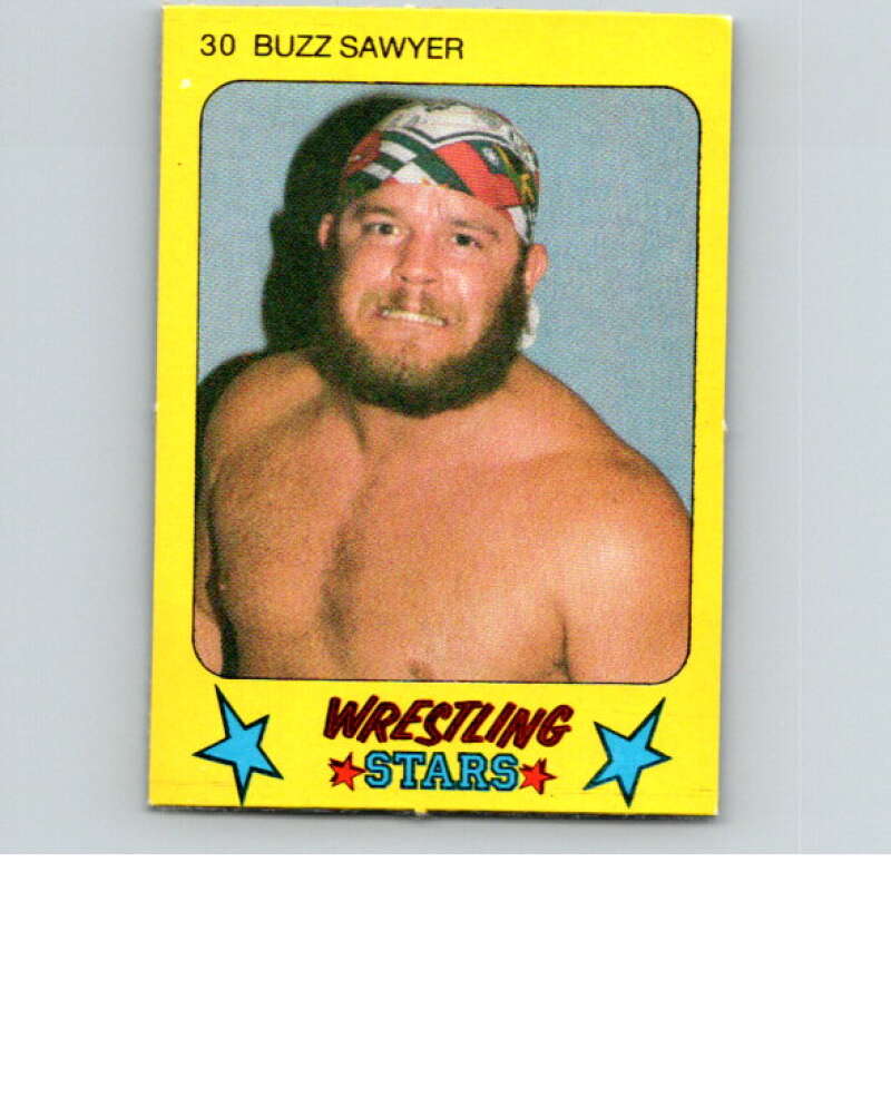 1986 Monty Gum Wrestling Stars #30 Buzz Sawyer   V66983 Image 1