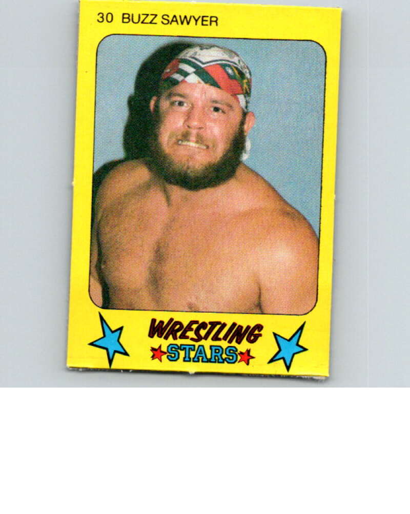 1986 Monty Gum Wrestling Stars #30 Buzz Sawyer   V66984 Image 1