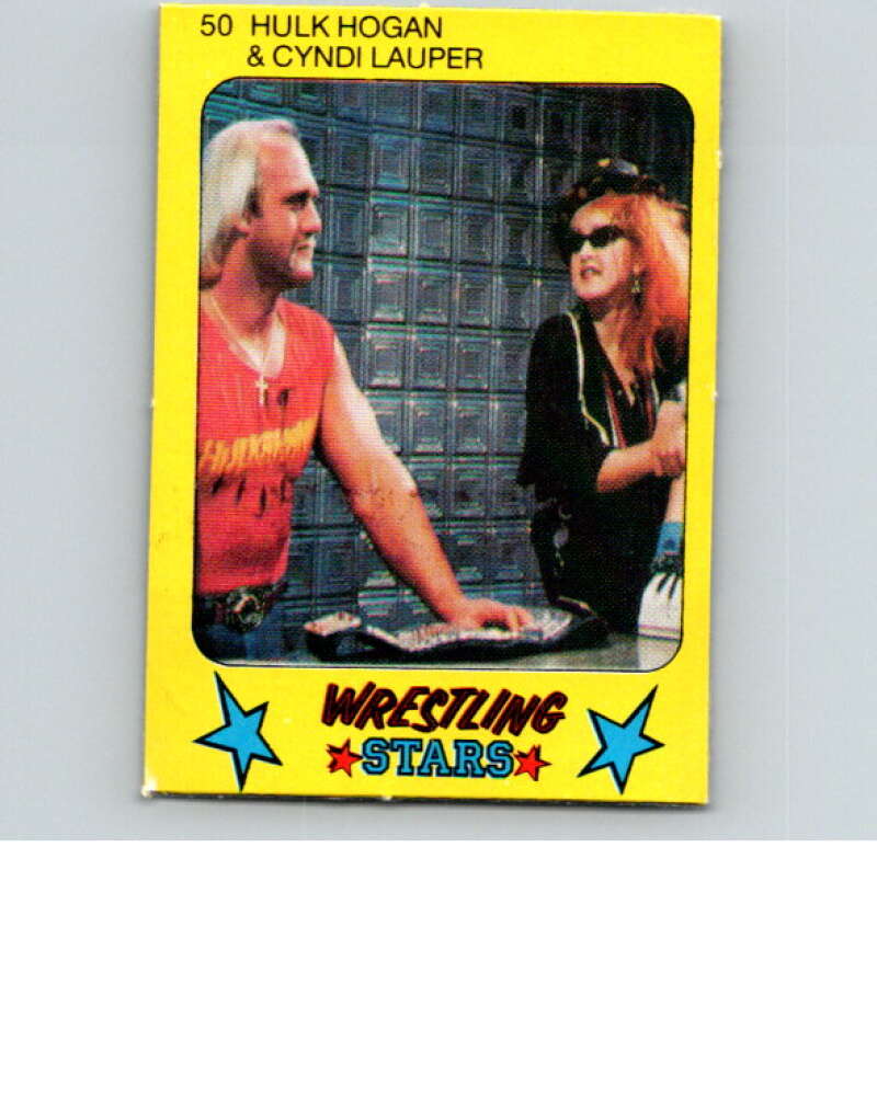 1986 Monty Gum Wrestling Stars #50 Hulk Hogan/Cyndi Lauper   V67006 Image 1