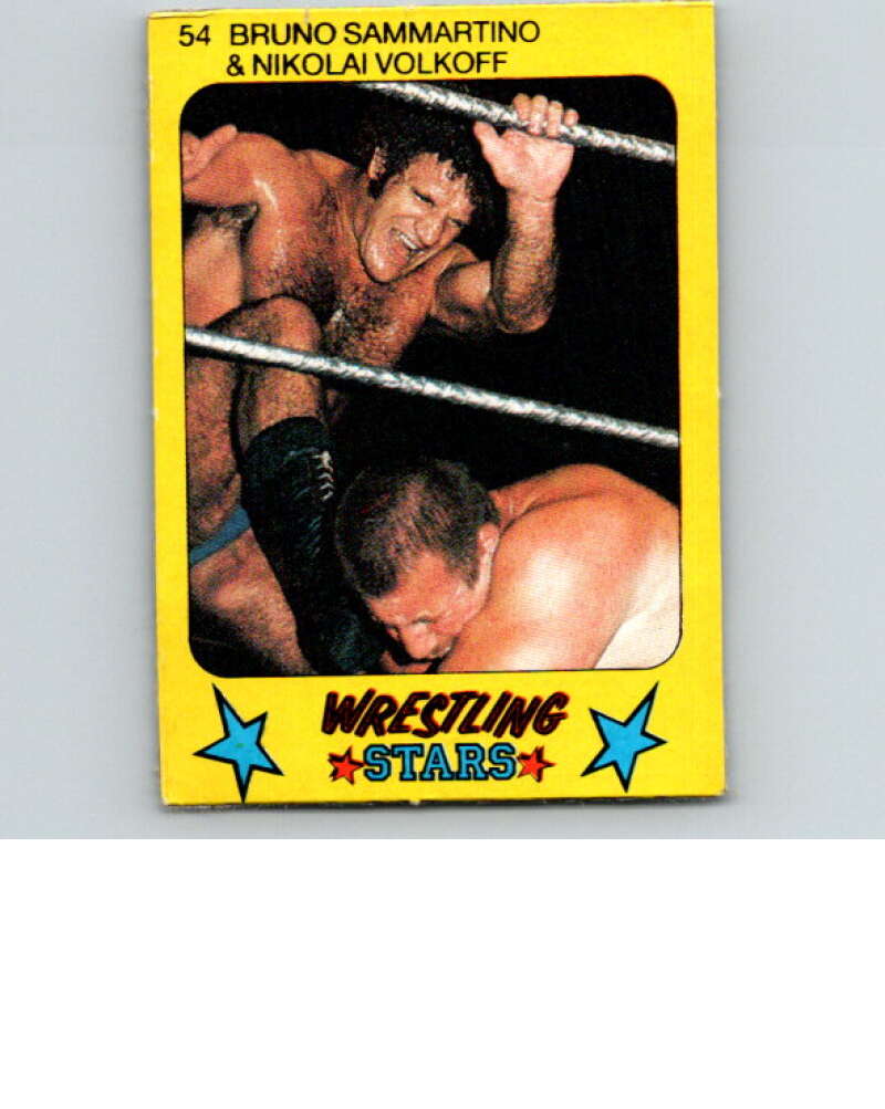 1986 Monty Gum Wrestling Stars #54 Bruno Sammartino/Nikolai Volkoff   V67015 Image 1