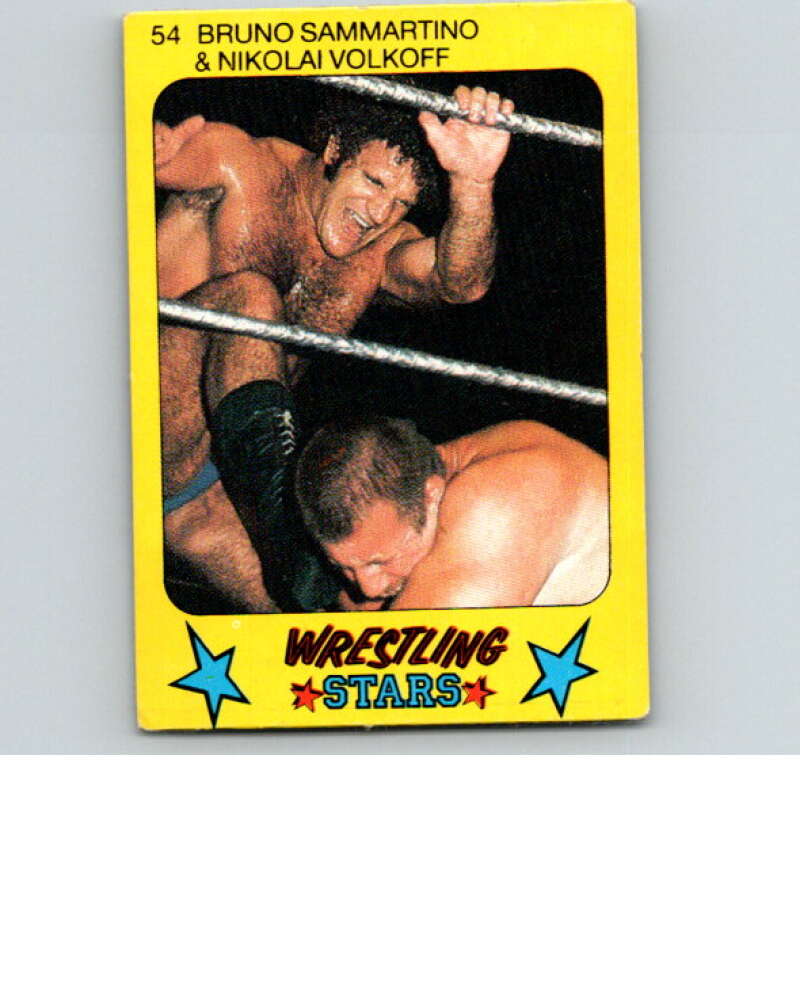 1986 Monty Gum Wrestling Stars #54 Bruno Sammartino/Nikolai Volkoff   V67016 Image 1