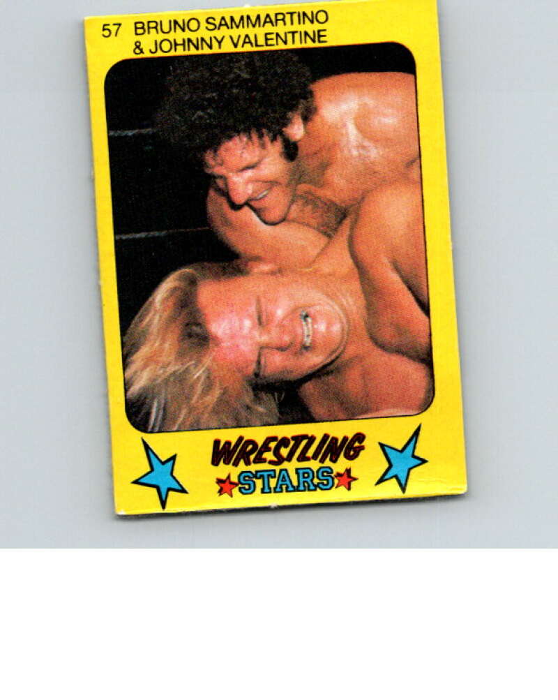 1986 Monty Gum Wrestling Stars #57 Bruno Sammartino/Johnny Valentine   V67022 Image 1