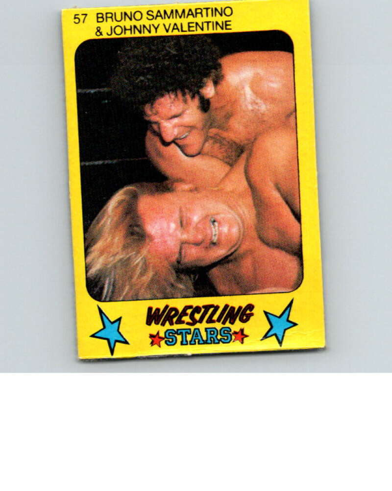 1986 Monty Gum Wrestling Stars #57 Bruno Sammartino/Johnny Valentine   V67023 Image 1