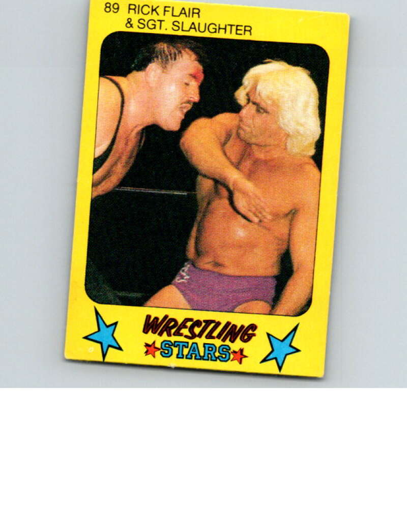 1986 Monty Gum Wrestling Stars #89 Ric Flair/Sgt. Slaughter   V67048 Image 1