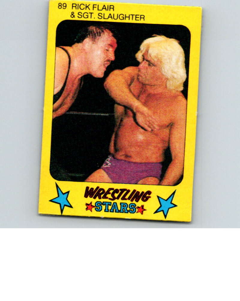 1986 Monty Gum Wrestling Stars #89 Ric Flair/Sgt. Slaughter   V67049 Image 1