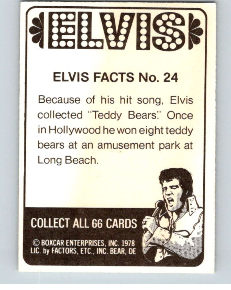 1978 Donruss Elvis Presley #24 Because of his hit song/Elvis collec   V67779 Image 2
