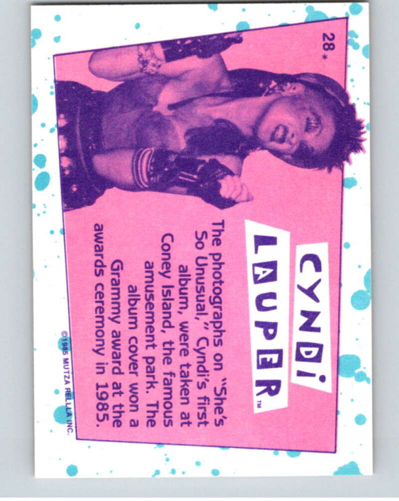 1985 Topps Cyndi Lauper  #28 Cyndi Lauper  V67930 Image 2