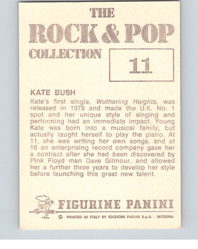 1980 Rock and Pop Collection Album Stickers #11 Kate Bush  V67996 Image 2