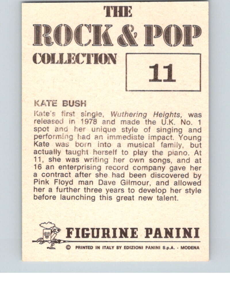 1980 Rock and Pop Collection Album Stickers #11 Kate Bush  V67997 Image 2