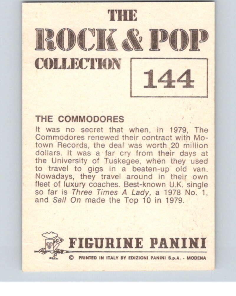 1980 Rock and Pop Collection Album Stickers #144 The Commodores  V68129 Image 2