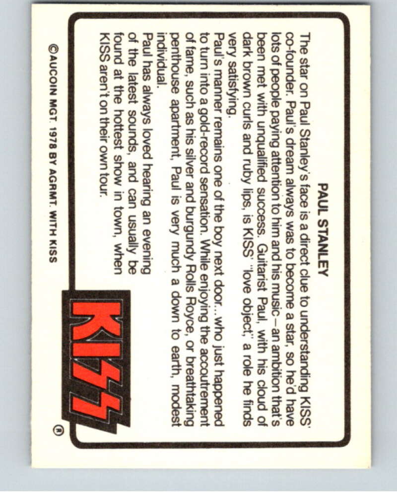 1979 Donruss Rock Stars #32 Kiss Paul Stanley   V68153 Image 2