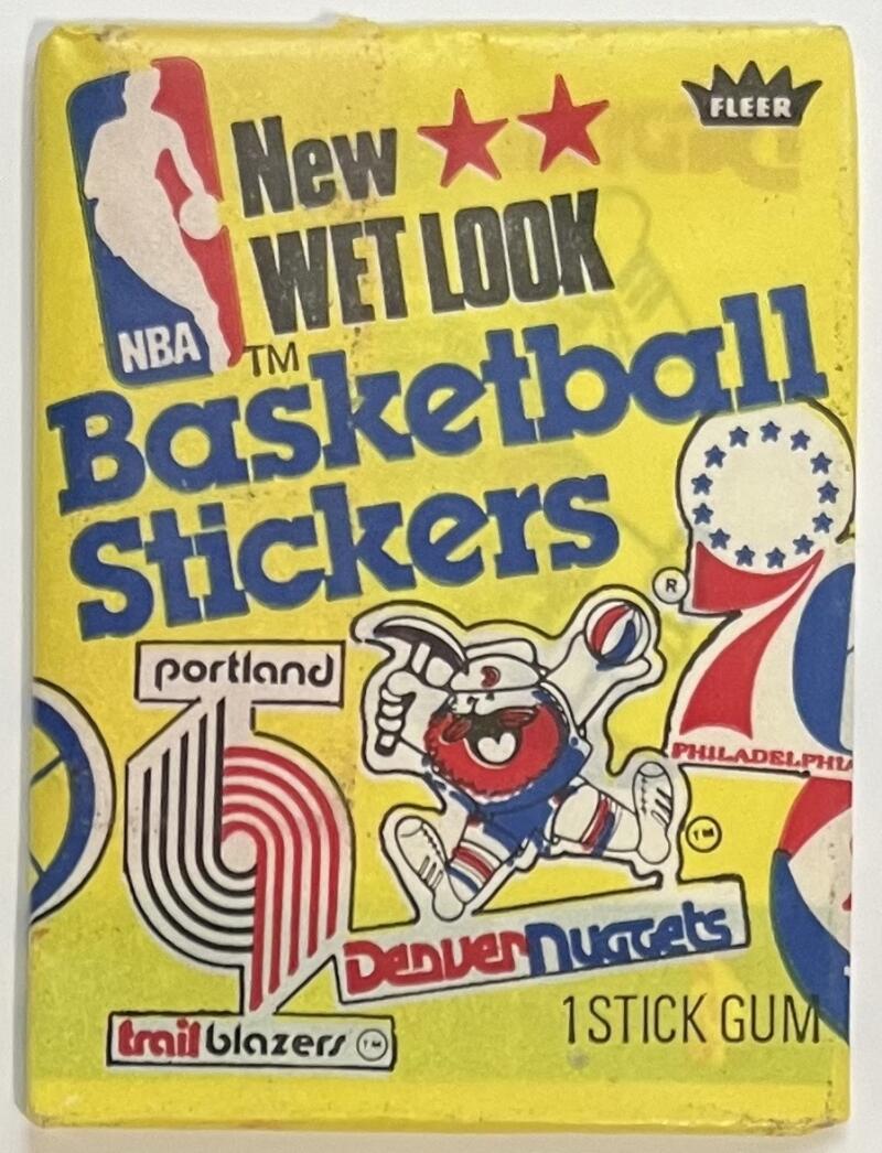 1977-78 Fleer Basketball Hobby Sticker Pack - 5 Card/Stickers Pack + Gum Image 1