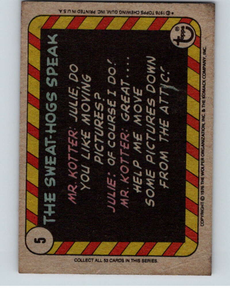 1976 Topps Welcome Back Kotter #5 This is the happiest..  V68513 Image 2