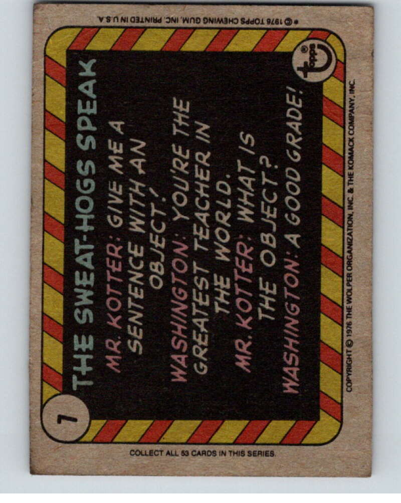 1976 Topps Welcome Back Kotter #7 Cheer up Mr. Woodman..  V68514 Image 2