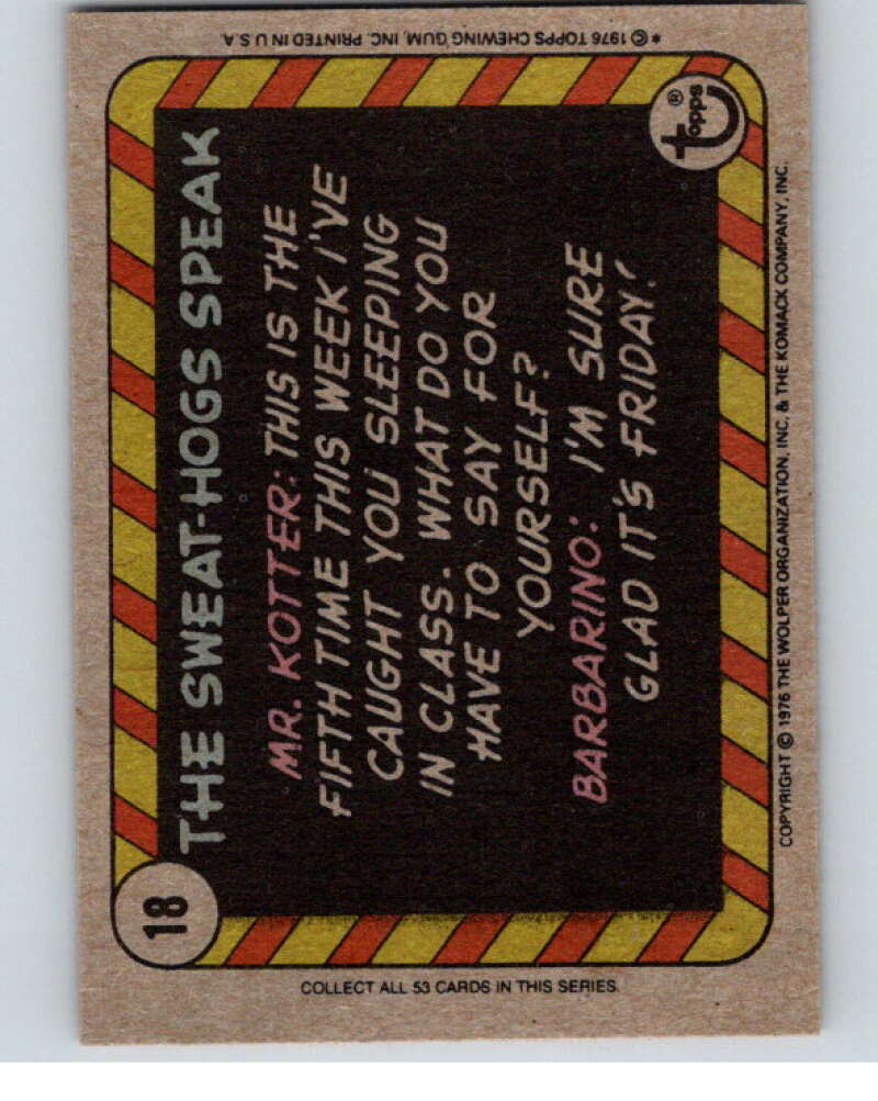 1976 Topps Welcome Back Kotter #18 There's a school bus..  V68519 Image 2