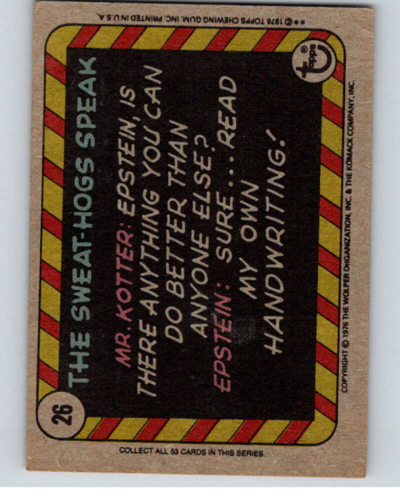 1976 Topps Welcome Back Kotter #26 Too bad they haven't..  V68524 Image 2