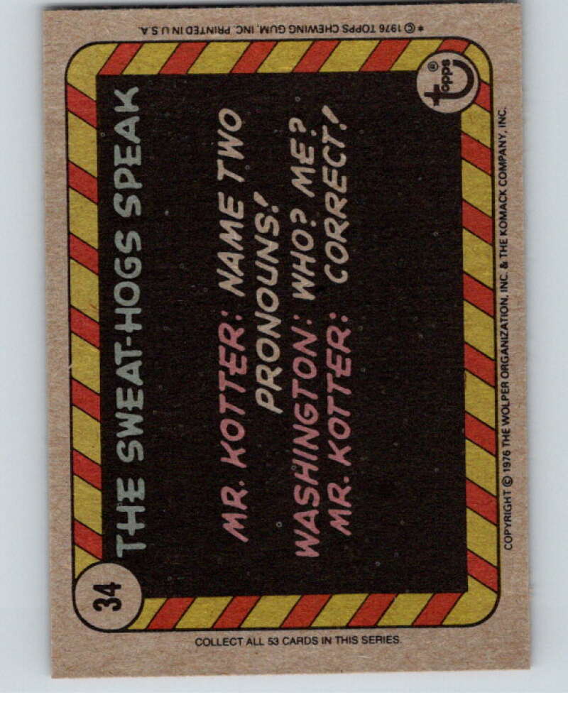 1976 Topps Welcome Back Kotter #34 When I want your advice..  V68528 Image 2