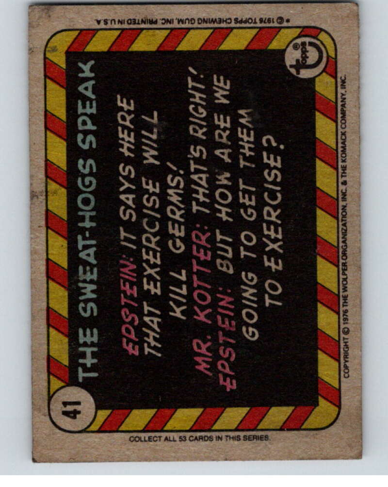 1976 Topps Welcome Back Kotter #41 Horshack/your deodorant failed..  V68531 Image 2