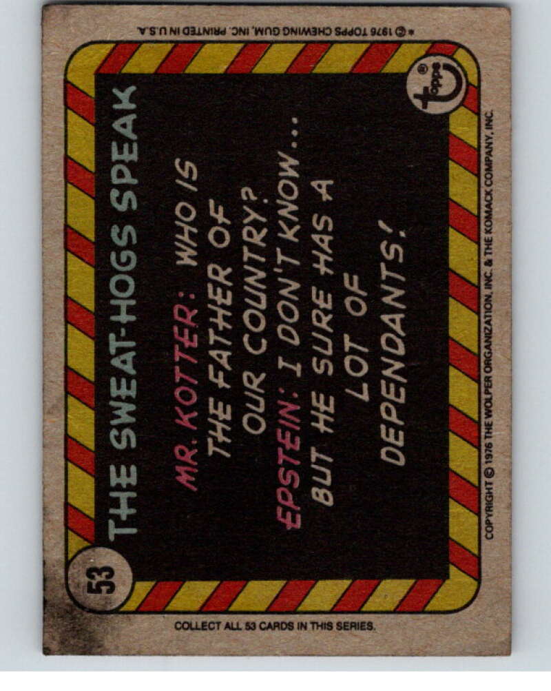 1976 Topps Welcome Back Kotter #53 In this school you've gotta..  V68536 Image 2