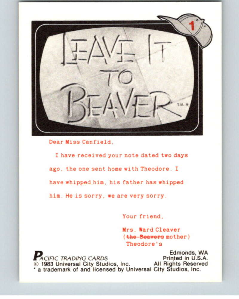 1983 Leave It to Beaver #1 The Beaver  V68712 Image 2