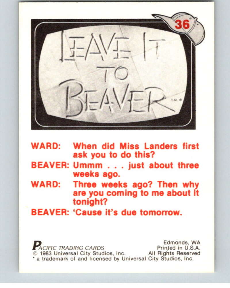 1983 Leave It to Beaver #36 Beaver at Bat  V68734 Image 2