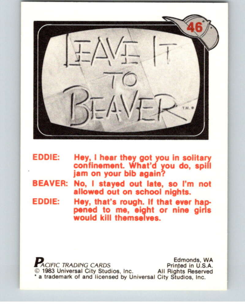 1983 Leave It to Beaver #46 Eddie Haskell  V68737 Image 2