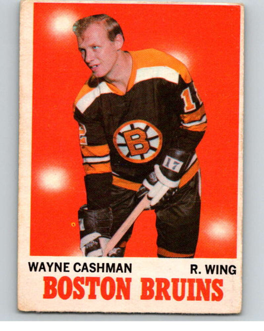 1970-71 O-Pee-Chee #7 Wayne Cashman  RC Rookie Boston Bruins  V68853 Image 1
