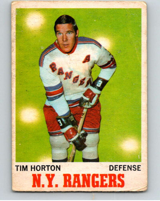 1970-71 O-Pee-Chee #59 Tim Horton  New York Rangers  V68874 Image 1