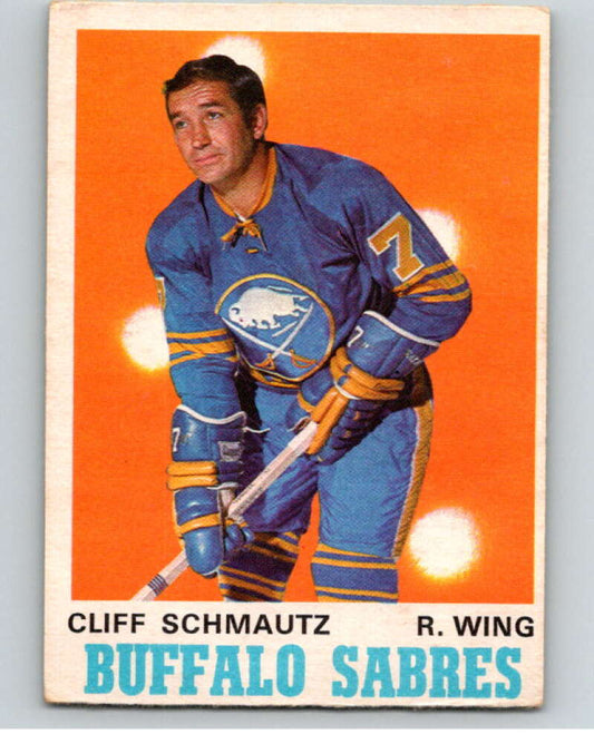 1970-71 O-Pee-Chee #142 Cliff Schmautz  RC Rookie Buffalo Sabres  V68909 Image 1