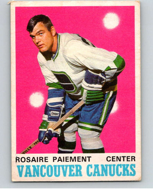 1970-71 O-Pee-Chee #226 Rosaire Paiement  RC Rookie Vancouver Canucks  V68954 Image 1
