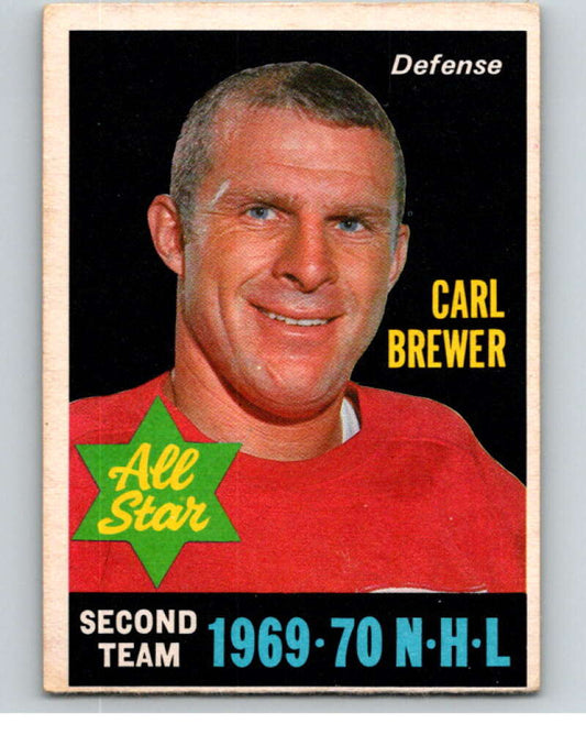 1970-71 O-Pee-Chee #243 Carl Brewer AS  Detroit Red Wings  V68966 Image 1