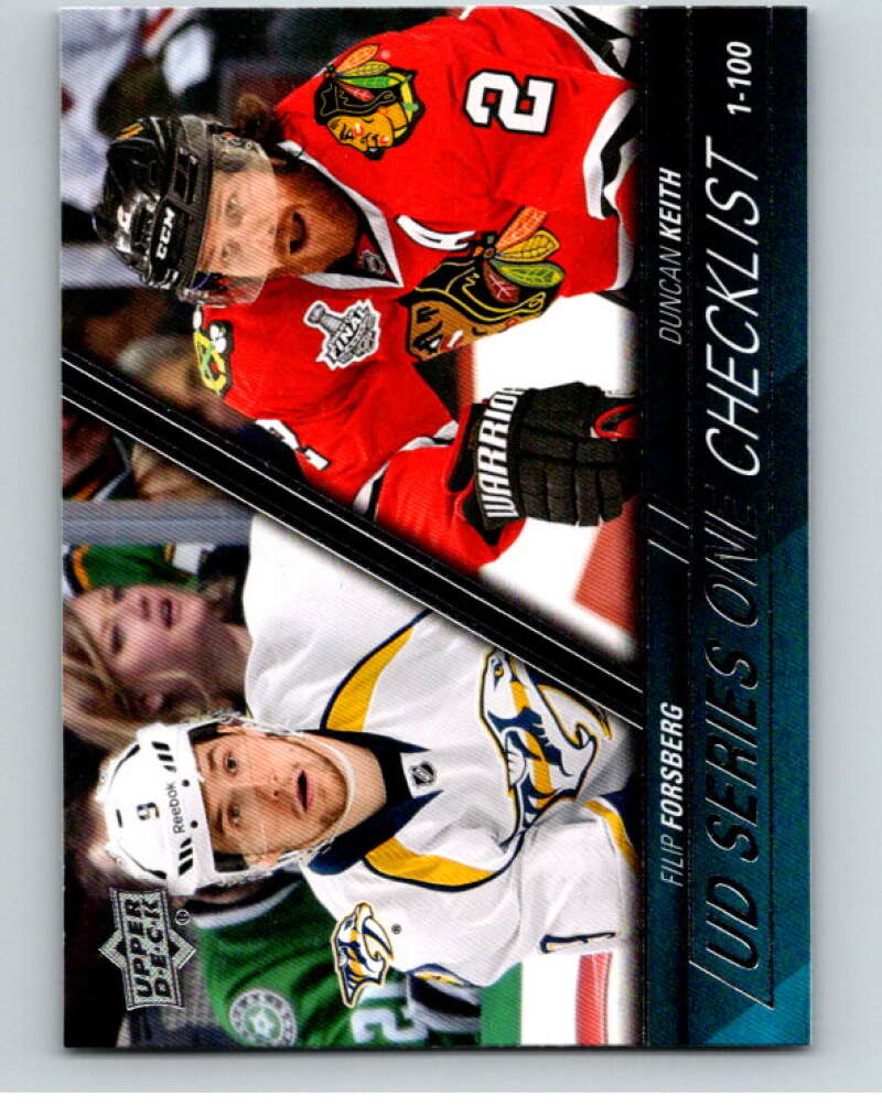 2015-16 Upper Deck #199 Filip Forsberg/Duncan Keith CL  V68996 Image 1