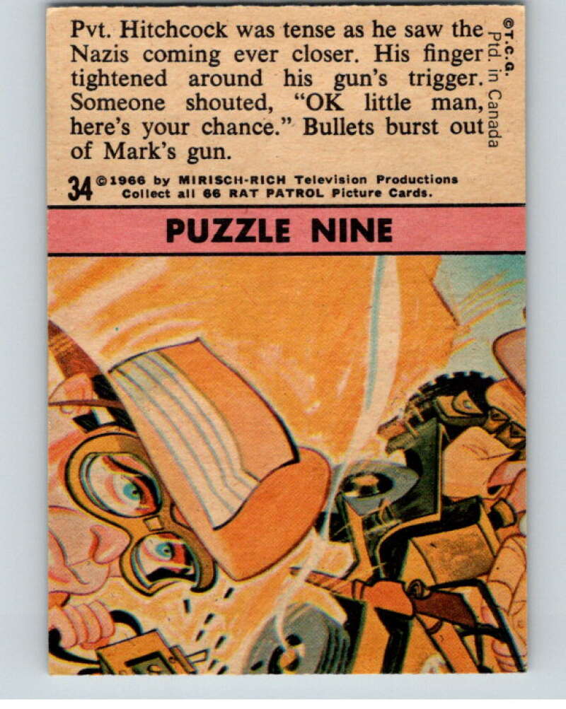 1966 OPC Rat Patrol #34 Pvt. Hitchcock was tense as he saw the Nazi   V69314 Image 2