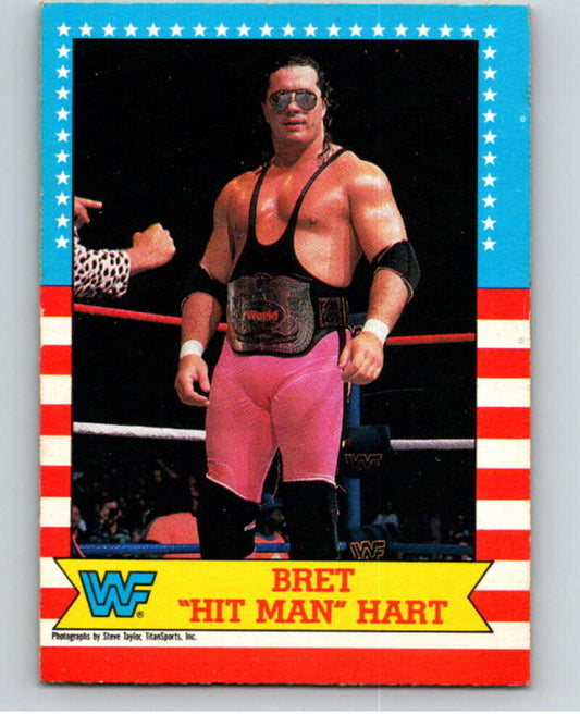 1987 O-Pee-Chee WWF #1 Bret Hit Man Hart Rookie  V69355 Image 1