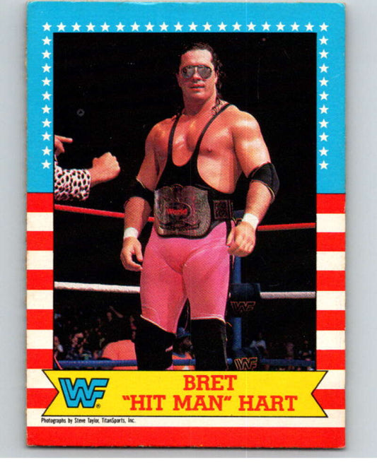 1987 O-Pee-Chee WWF #1 Bret Hit Man Hart Rookie  V69357 Image 1