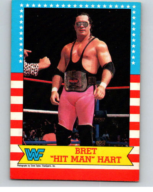 1987 O-Pee-Chee WWF #1 Bret Hit Man Hart Rookie  V69358 Image 1