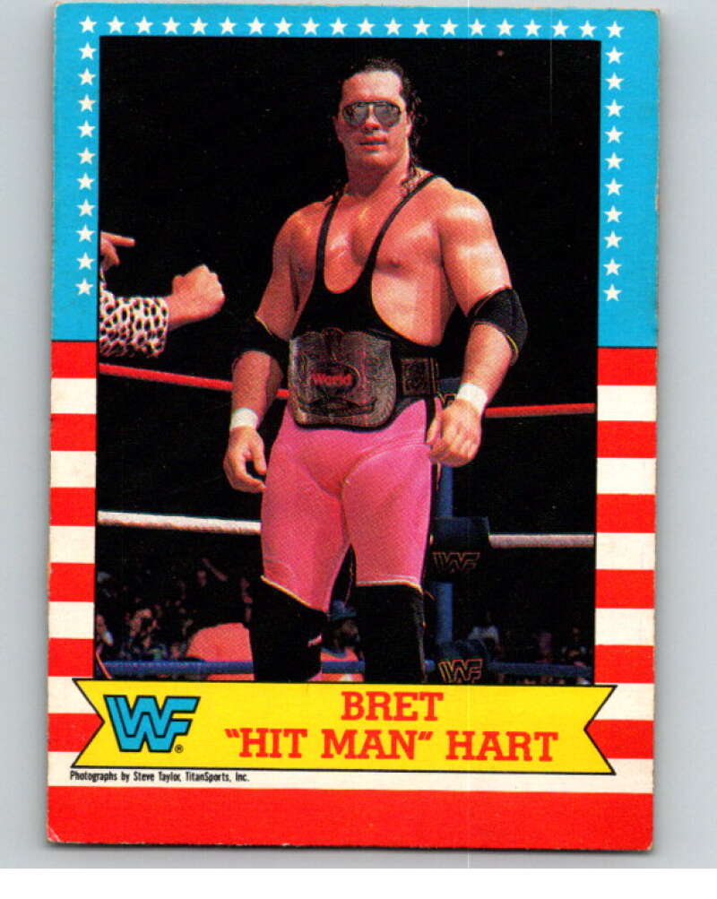 1987 O-Pee-Chee WWF #1 Bret Hit Man Hart Rookie  V69360 Image 1