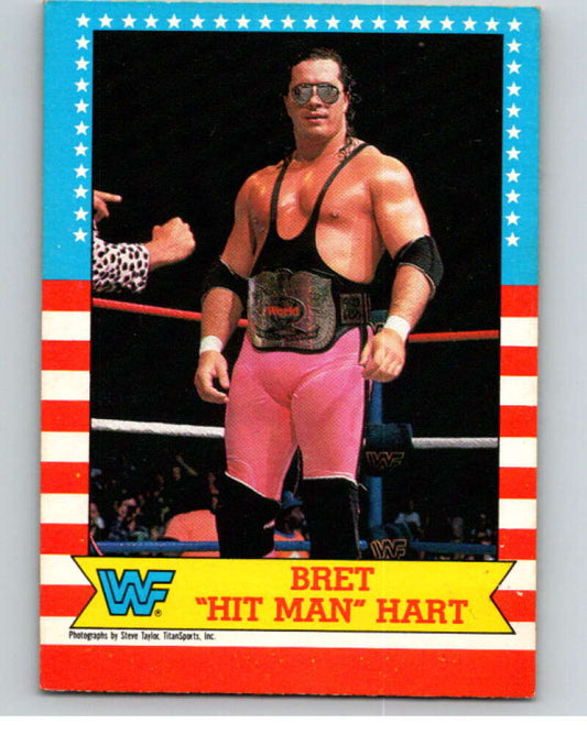 1987 O-Pee-Chee WWF #1 Bret Hit Man Hart Rookie  V69361 Image 1